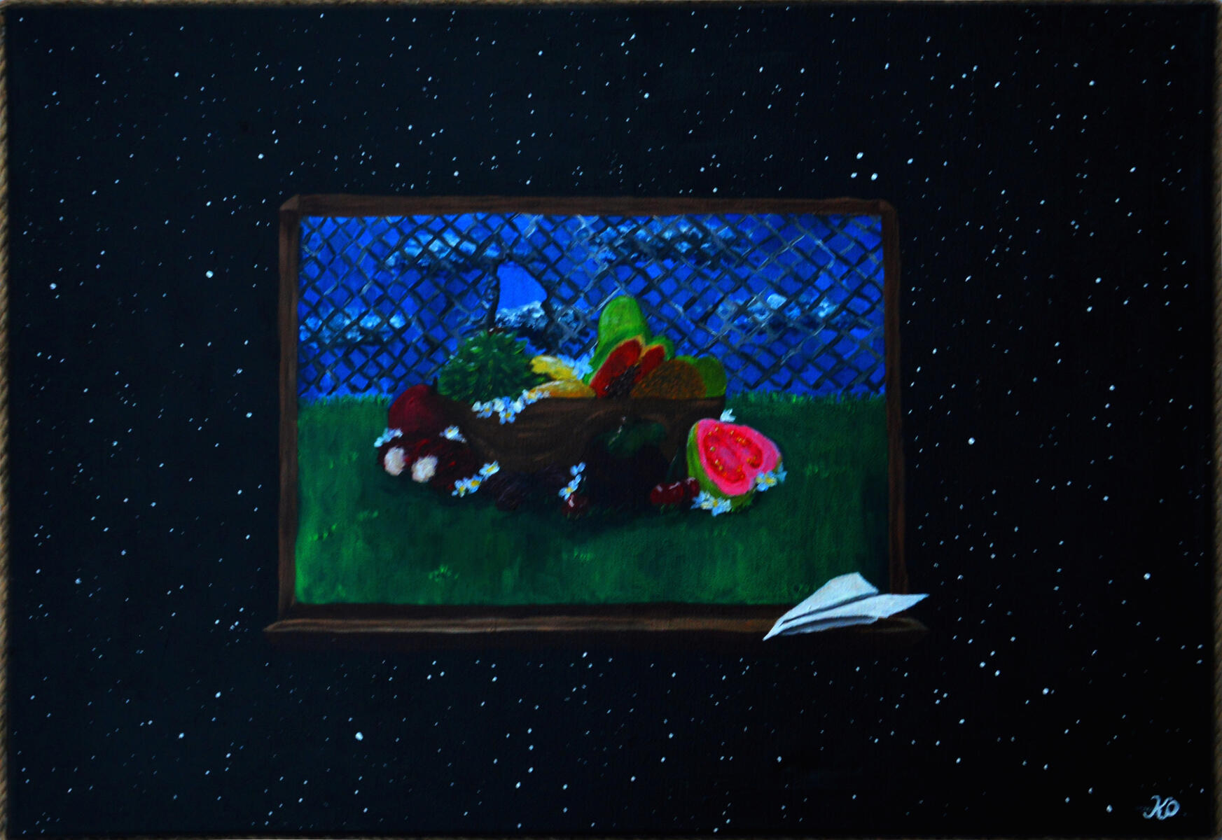 &quot;view, us . 2025 . acrylic paint. &quot;28&quot; x 19&quot;.