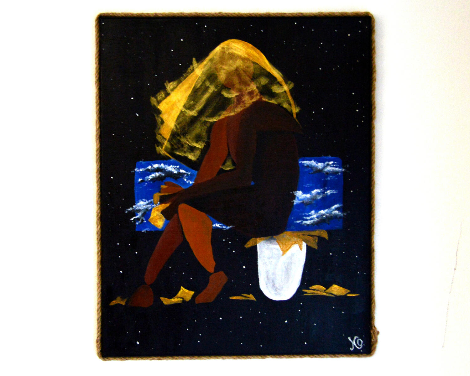 &quot;the artist&quot; . 2023 . acrylic paint. &quot;20&quot; x 16&quot;.