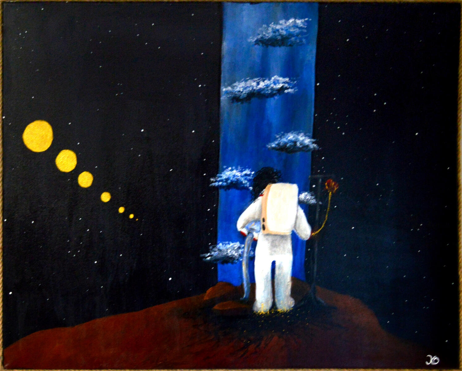 &quot;time heals everything&quot; .2024. acrylic paint. 30&quot; x 24&quot;