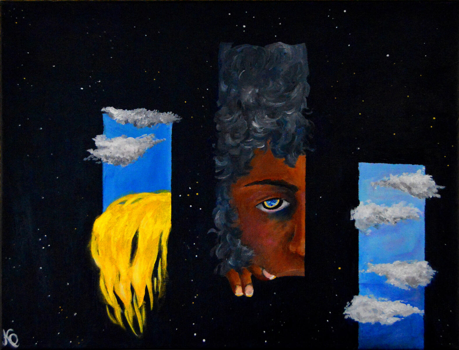 &quot;another window&quot; acrylic paint. &quot;20&quot; x 16&quot;.